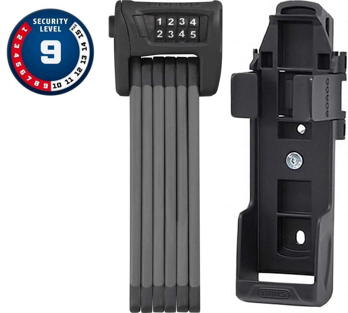 ABUS Bordo Combo 6100/90 New Black Mit SH-Halter 3 ABUS Bordo Combo 6100/90 New Black Mit SH-Halter