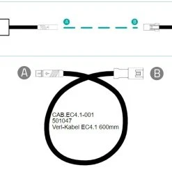 Biketec Verlängerungskabel Für Nodes FIT 2.0 EC4.1 600mm Für Räder Ohne Zus. Optionale Komponente
