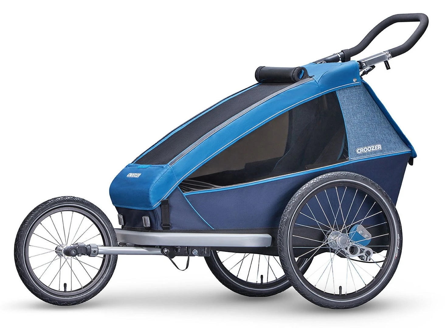 Croozer Kid Plus For 1 Ab 2018 Gefedert Mit Licht, Fahrrad-, Buggy- Und Jogging-Option Ocean-blue â Bild 3