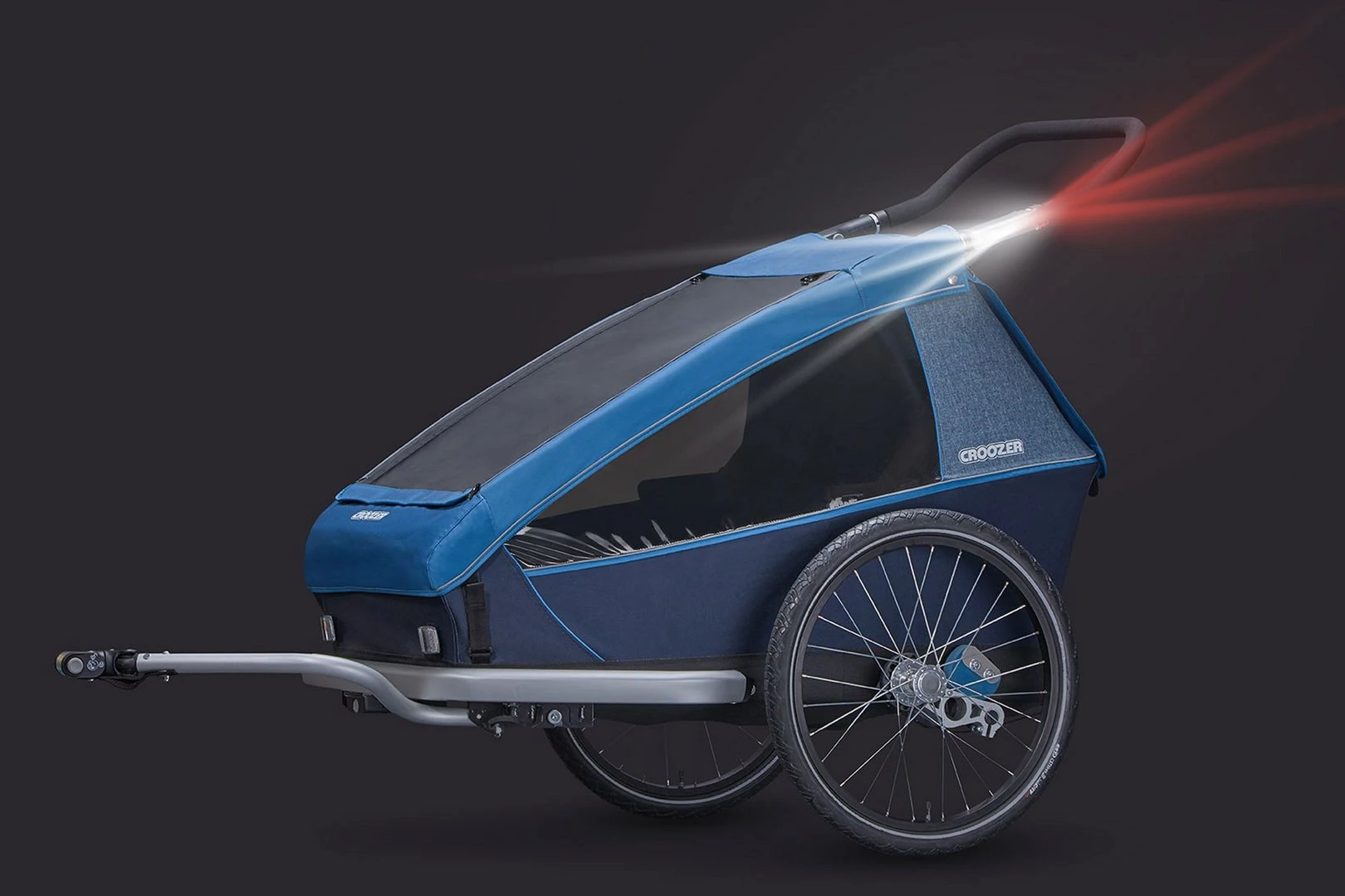 Croozer Kid Plus For 2 Ab 2018 Gefedert Mit Licht, Fahrrad-, Buggy- Und Jogging-Option Ocean-blue â Bild 4