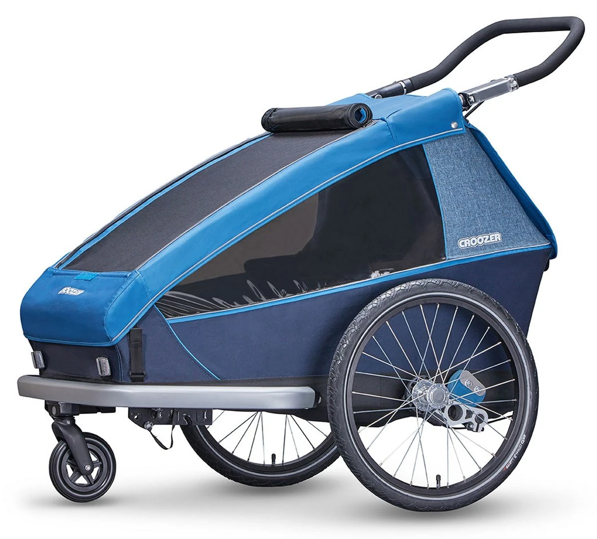 Croozer Kid Plus For 2 Ab 2018 Gefedert Mit Licht, Fahrrad-, Buggy- Und Jogging-Option Ocean-blue â Bild 2