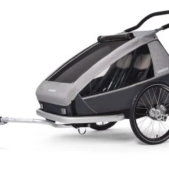 Croozer Kid Keeke 2 Gefedert Mit Fahrrad- Und Buggy-Option Stone Grey