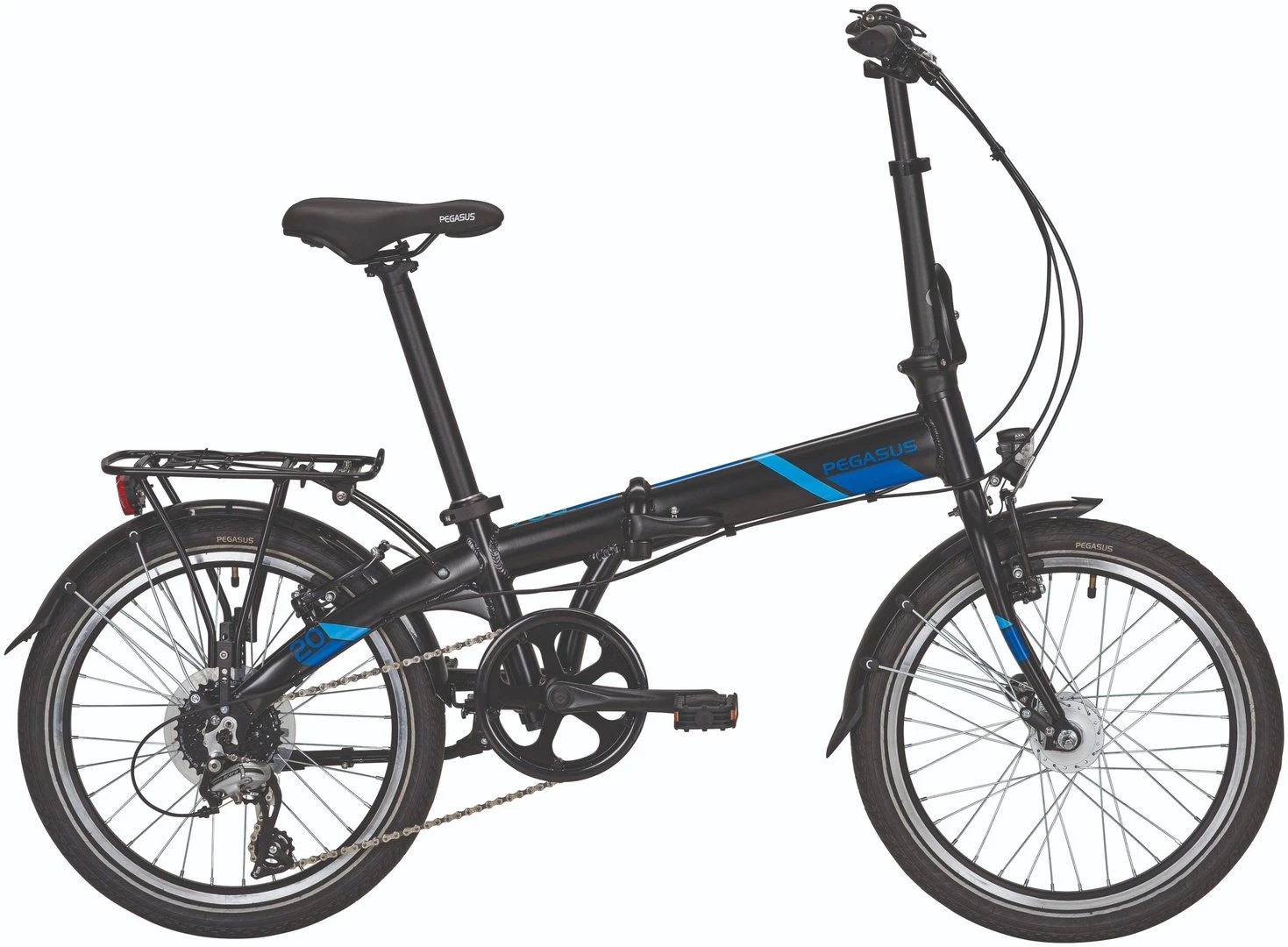 Pegasus P8A Alu Faltrad 8-Gang Kettenschaltung 20 Zoll Schwarz-blau